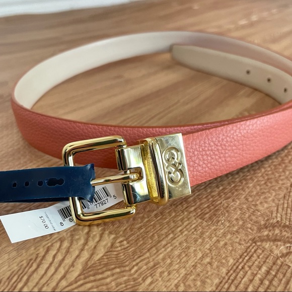 Cole Haan Leather Pink Tan Reversible Belt Medium - Picture 3 of 9